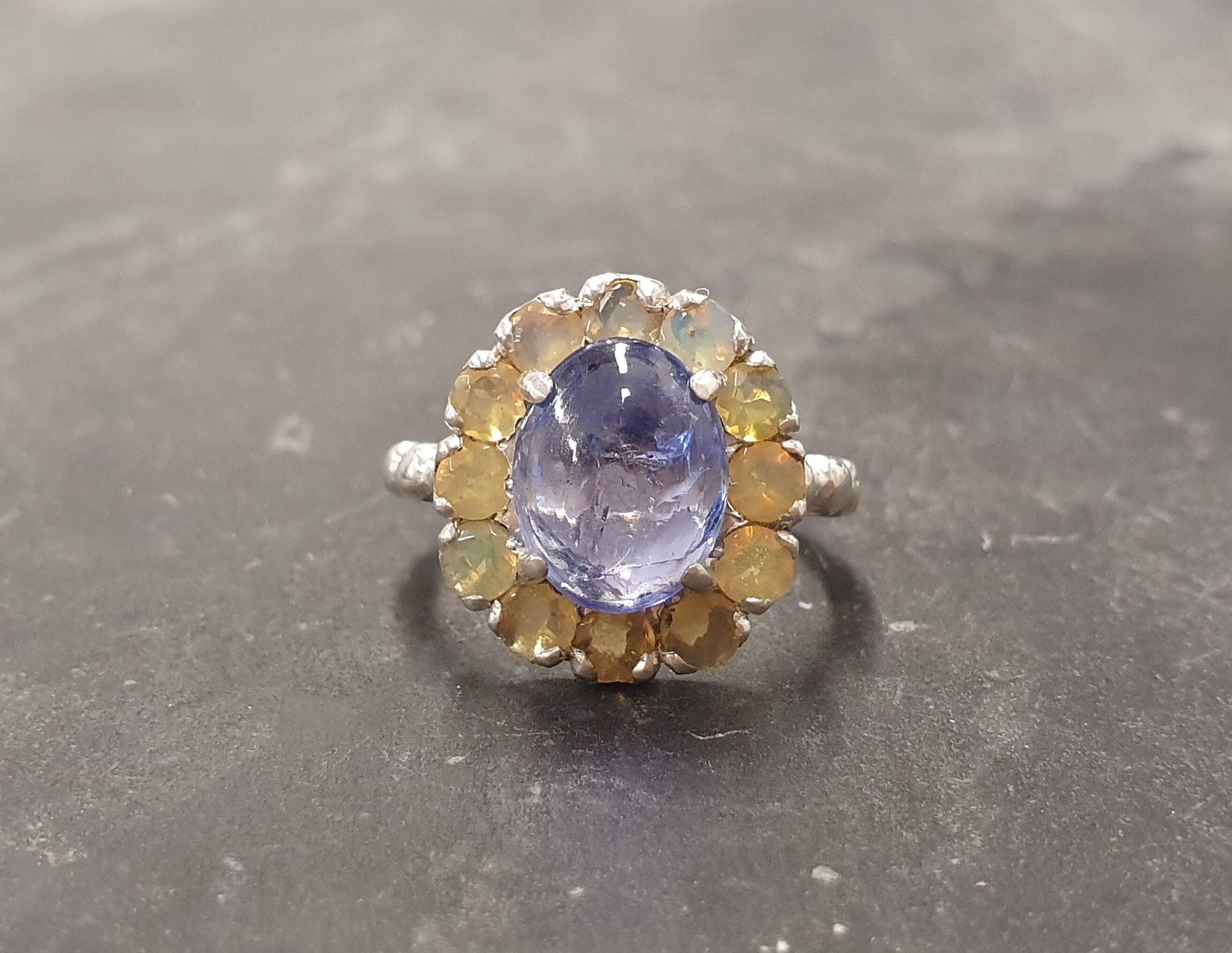 Tanzanite and sales opal ring