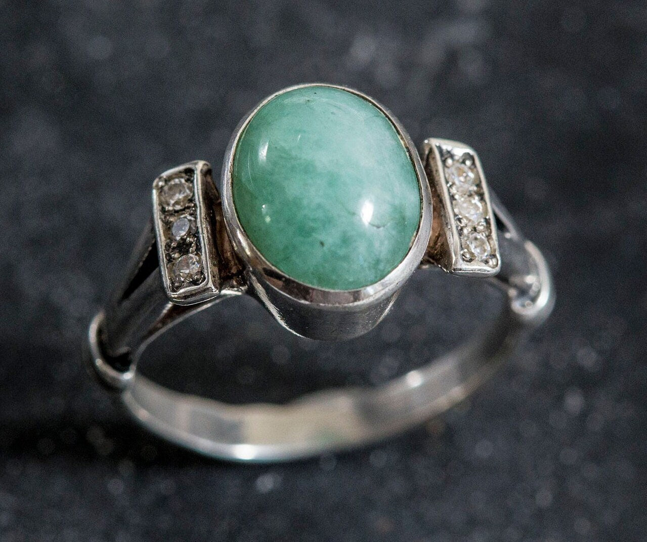 TGGC 925 STERLING SILVER NATURAL EMERALDS RING SIZE outlet 6