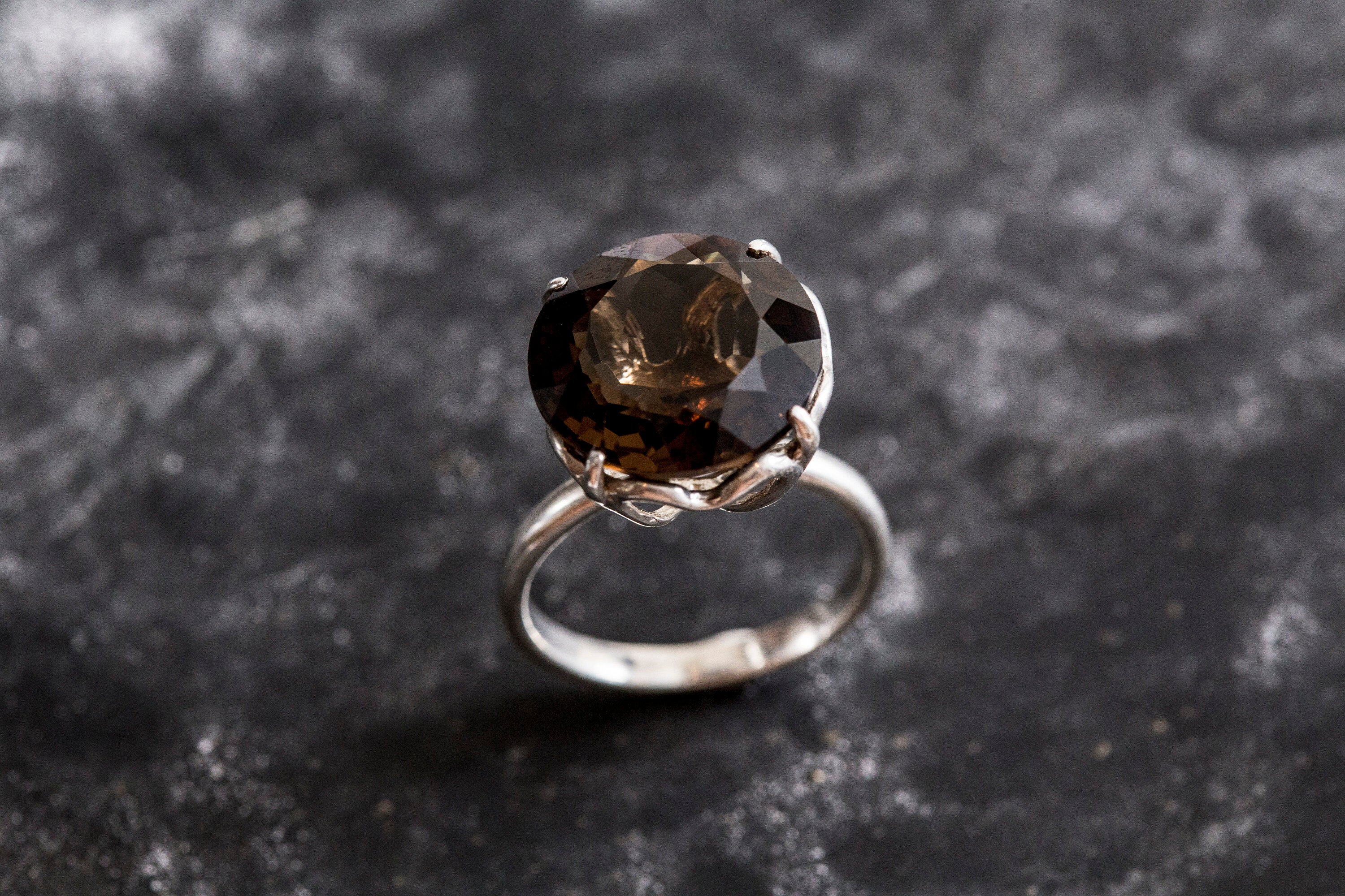 Smoky Topaz Ring, Natural Topaz, Large Gem Ring, Vintage Ring, Stateme –  Adina Stone Jewelry