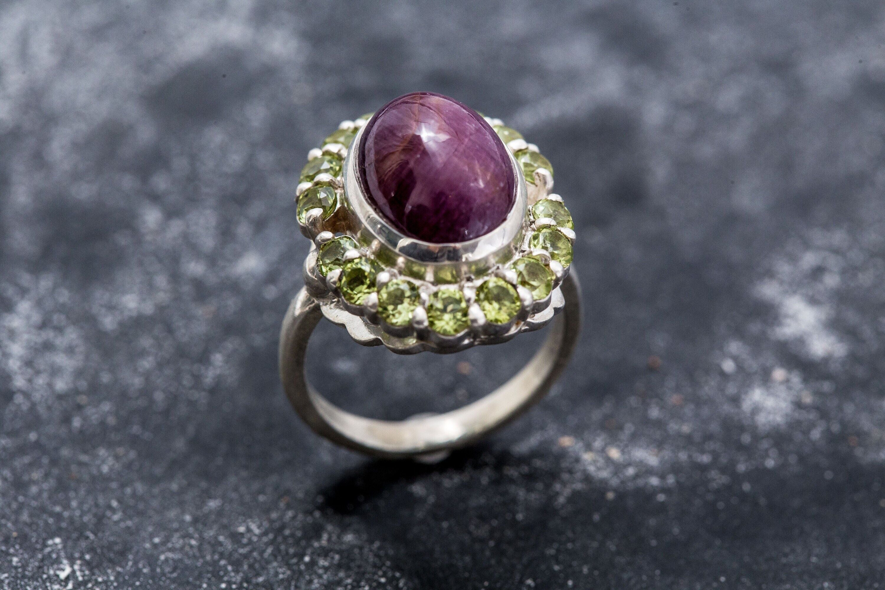 Ruby Victorian Ring Red Flower Ring Vintage Ruby Ring – Adina