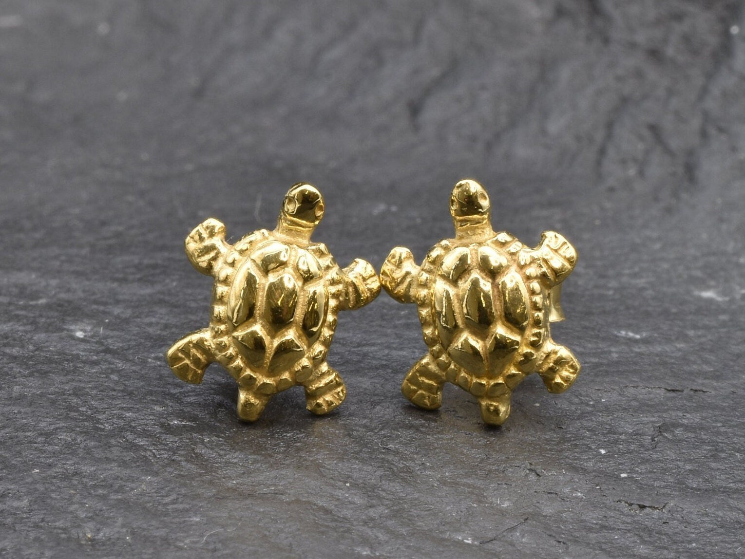 10k solid deals gold earrings turtle