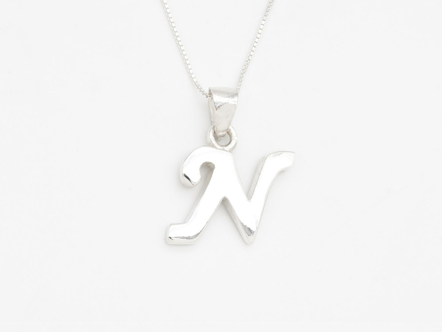 Gold Letter N Pendant - Alphabet Letter Necklace - Initial Letter N Pendant