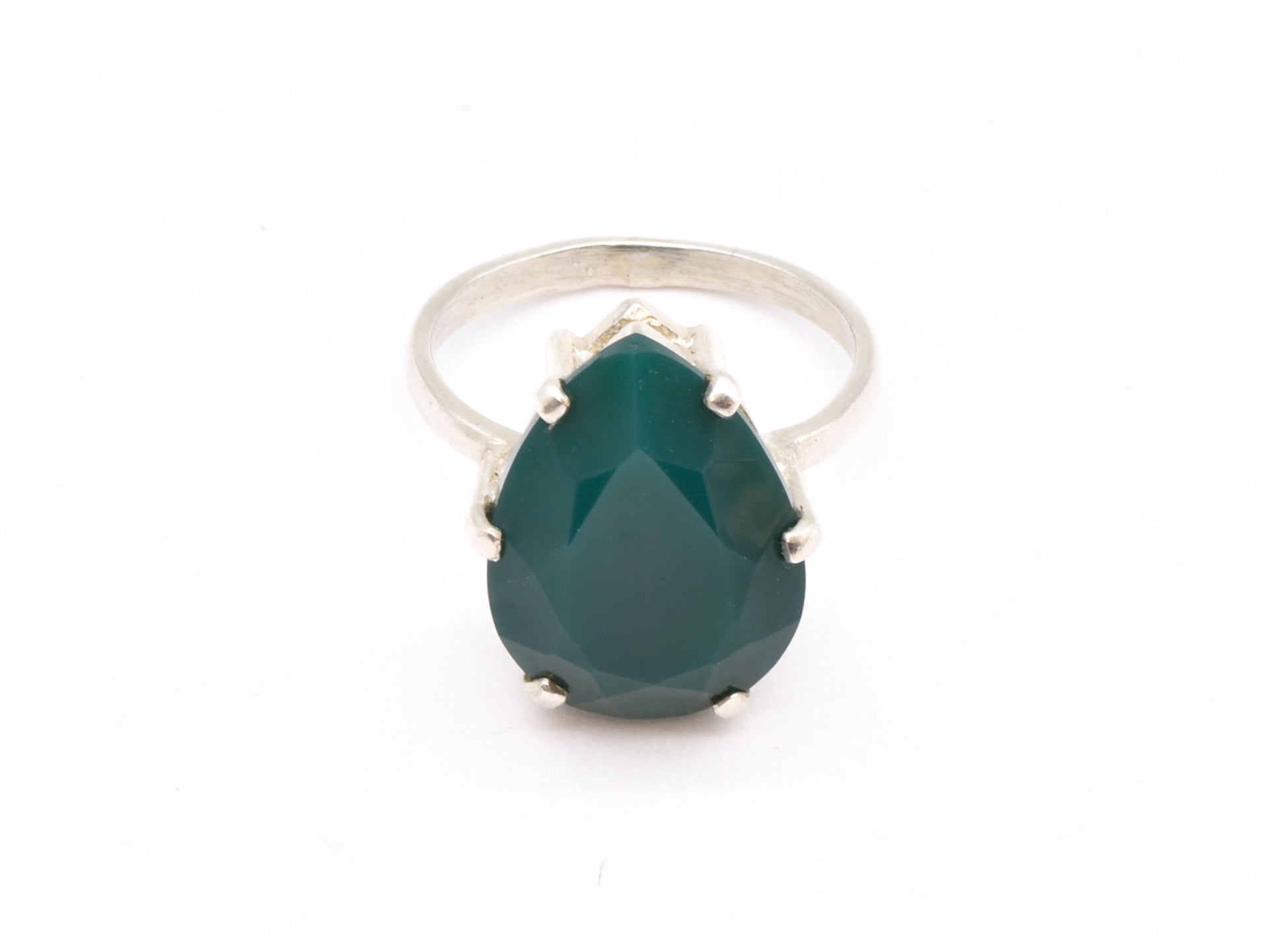 NEW VINTAGE RINGS Large Green Square Crystal Statement for Women