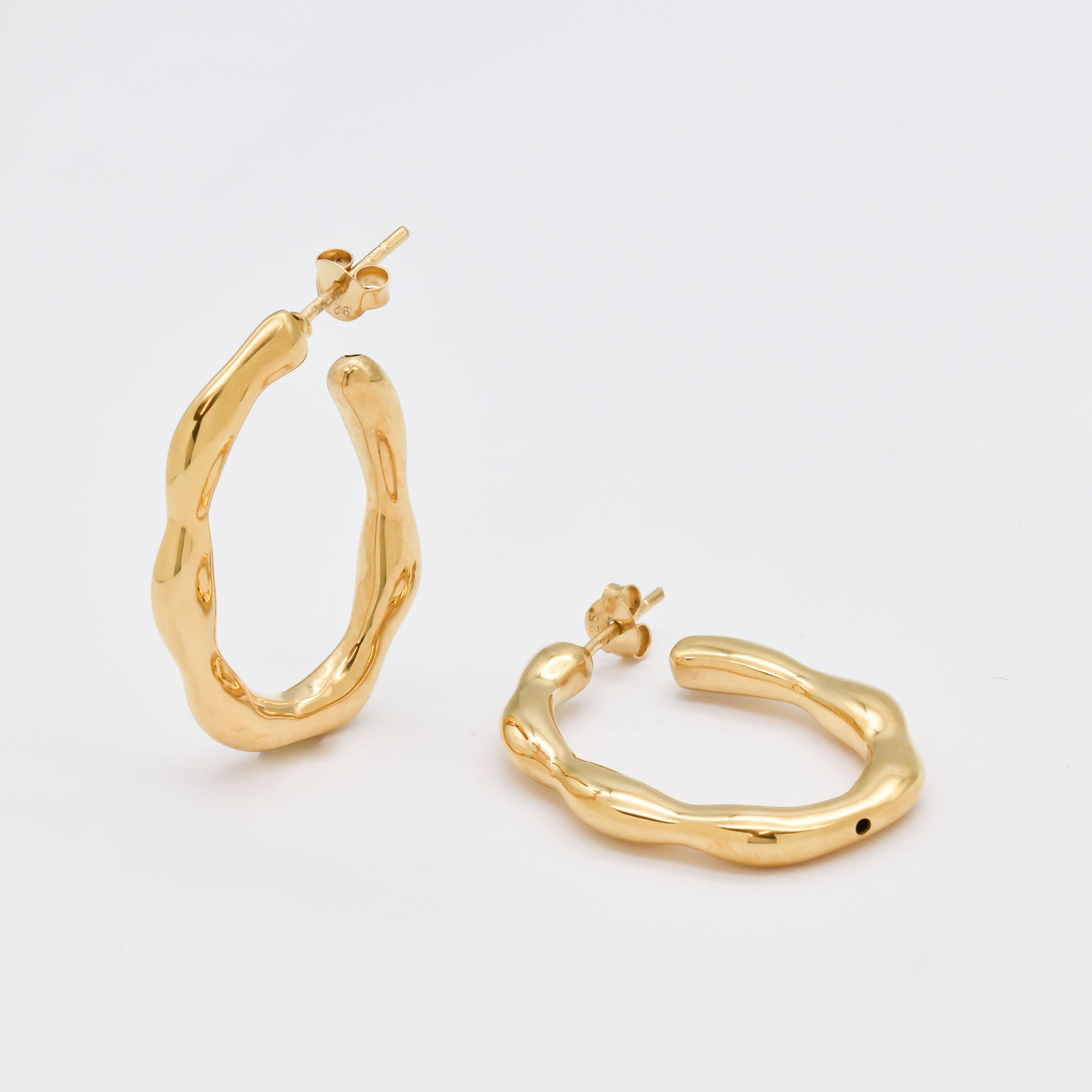 18k Gold Nordstrom Gold Hoops Gold Wavy Hoops- Large Hoop Earrings