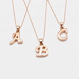 Rose Gold Letter Pendant - Initial Letter Charm - Personalized Letter Necklace
