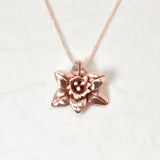 Silver Flower Pendant - Poinsettia Necklace - Daffodil Pendant
