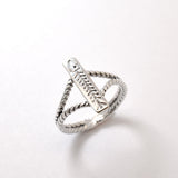 Fish Bone Ring - Sterling Silver Fish Ring - Split Shank Ring