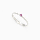 Certified Ruby Gold Ring - Real 14k White Gold Ring - Genuine Ruby Solitaire Ring