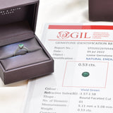 White Gold Emerald Ring - Genuine Emerald Ring - Emerald Solitaire Ring