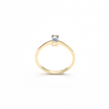 Blue Baguette Gold Ring - Solid 14k Gold Ring - Classy Real Topaz Ring