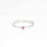 Certified Ruby Gold Ring - Real 14k White Gold Ring - Genuine Ruby Solitaire Ring