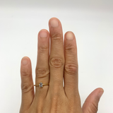 Blue Baguette Gold Ring - Solid 14k Gold Ring - Classy Real Topaz Ring