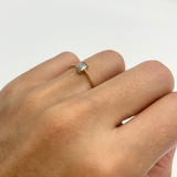 Blue Baguette Gold Ring - Solid 14k Gold Ring - Classy Real Topaz Ring