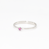 Certified Ruby Gold Ring - Real 14k White Gold Ring - Genuine Ruby Solitaire Ring