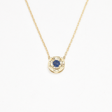Sapphire Gold Necklace - Certified Sapphire Gold Necklace - 14k Solid Gold Necklace