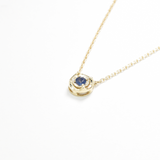 Sapphire Gold Necklace - Certified Sapphire Gold Necklace - 14k Solid Gold Necklace