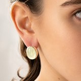 Prehnite Earrings - Statement Prehnite Earrings - Heavy Prehnite Earrings