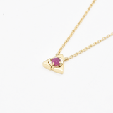 Certified Genuine Ruby Pendant - REAL 14k Gold Triangle Necklace - Dainty Ruby Gold Pendant