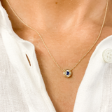 Sapphire Gold Necklace - Certified Sapphire Gold Necklace - 14k Solid Gold Necklace