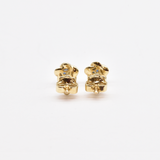 Certified Sapphire Earrings - Solid 14k Gold Sapphire Studs - Dainty Flower Gold Earrings