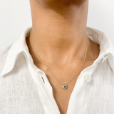 Sapphire Gold Necklace - Certified Sapphire Gold Necklace - 14k Solid Gold Necklace