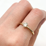 Certified Genuine Diamond Ring - Natural Diamond Engagement Ring - Real Solid 14k Gold Ring