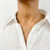 Certified Genuine Ruby Pendant - REAL 14k Gold Triangle Necklace - Dainty Ruby Gold Pendant