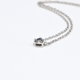 Sapphire White Gold Necklace - Certified Sapphire Necklace - Solid White Gold Necklace