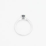 Genuine Blue Diamond Ring - Solid White Gold Ring - Solitaire Diamond Ring