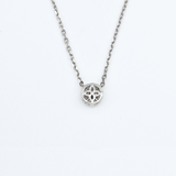 Sapphire White Gold Necklace - Certified Sapphire Necklace - Solid White Gold Necklace