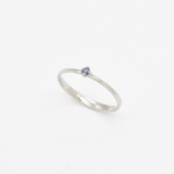 Dainty Sapphire Ring -  Genuine Sapphire Ring - Solid White Gold Ring