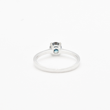 Genuine Blue Diamond Ring - Solid White Gold Ring - Solitaire Diamond Ring