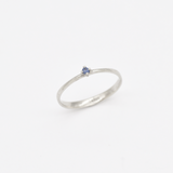 Dainty Sapphire Ring -  Genuine Sapphire Ring - Solid White Gold Ring