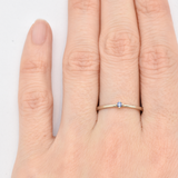 Dainty Sapphire Ring -  Genuine Sapphire Ring - Solid White Gold Ring