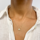 Diamond Triangle Necklace - Solid 14k Gold Necklace - Minimalist Gold Necklace