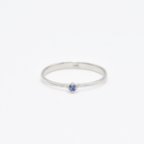 Dainty Sapphire Ring -  Genuine Sapphire Ring - Solid White Gold Ring
