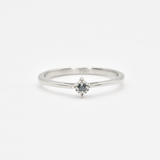 Genuine Blue Diamond Ring - Dainty Diamond Ring - 18k White Gold Ring