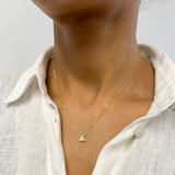Diamond Triangle Necklace - Solid 14k Gold Necklace - Minimalist Gold Necklace