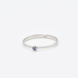 Dainty Sapphire Ring -  Genuine Sapphire Ring - Solid White Gold Ring