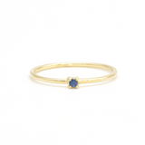 Blue Sapphire Ring - Solid 14k Yellow Gold Ring - Dainty Sapphire Ring