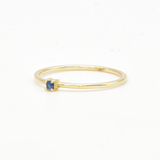 Blue Sapphire Ring - Solid 14k Yellow Gold Ring - Dainty Sapphire Ring