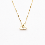 Diamond Triangle Necklace - Solid 14k Gold Necklace - Minimalist Gold Necklace