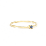 Blue Sapphire Ring - Solid 14k Yellow Gold Ring - Dainty Sapphire Ring