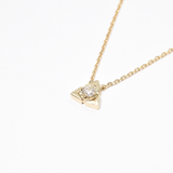 Diamond Triangle Necklace - Solid 14k Gold Necklace - Minimalist Gold Necklace