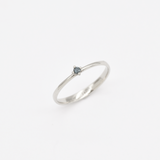 Blue Diamond Ring - Dainty Blue Diamond Ring - Real 14k White Gold Ring