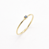Blue Sapphire Ring - Solid 14k Yellow Gold Ring - Dainty Sapphire Ring