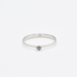 Blue Diamond Ring - Dainty Blue Diamond Ring - Real 14k White Gold Ring