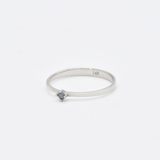 Blue Diamond Ring - Dainty Blue Diamond Ring - Real 14k White Gold Ring