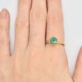 Certified Real Emerald Ring - 14k Gold Engagement Ring - Emerald Solitaire Ring