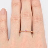 Genuine Ruby Ring - Solid Rose Gold Ring -  Dainty Rose Gold Ring